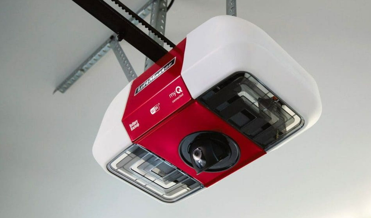 Technician performing a professional garage door opener installation for a residential home in Alum Creek.